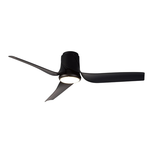 The Ushuaia Black Ceiling Fan by Ceiling Fans UK features three sleek, black blades and a built-in, 30W dimmable LED ceiling light at the center. Its contemporary design includes slightly curved blades and a smooth, dark finish that is perfect for a minimalist aesthetic. For added convenience, it offers Remote & APP control alongside stylish illumination. With a built-in 35W DC fan and backed by a 5-year warranty, this fan combines functionality with modern elegance.